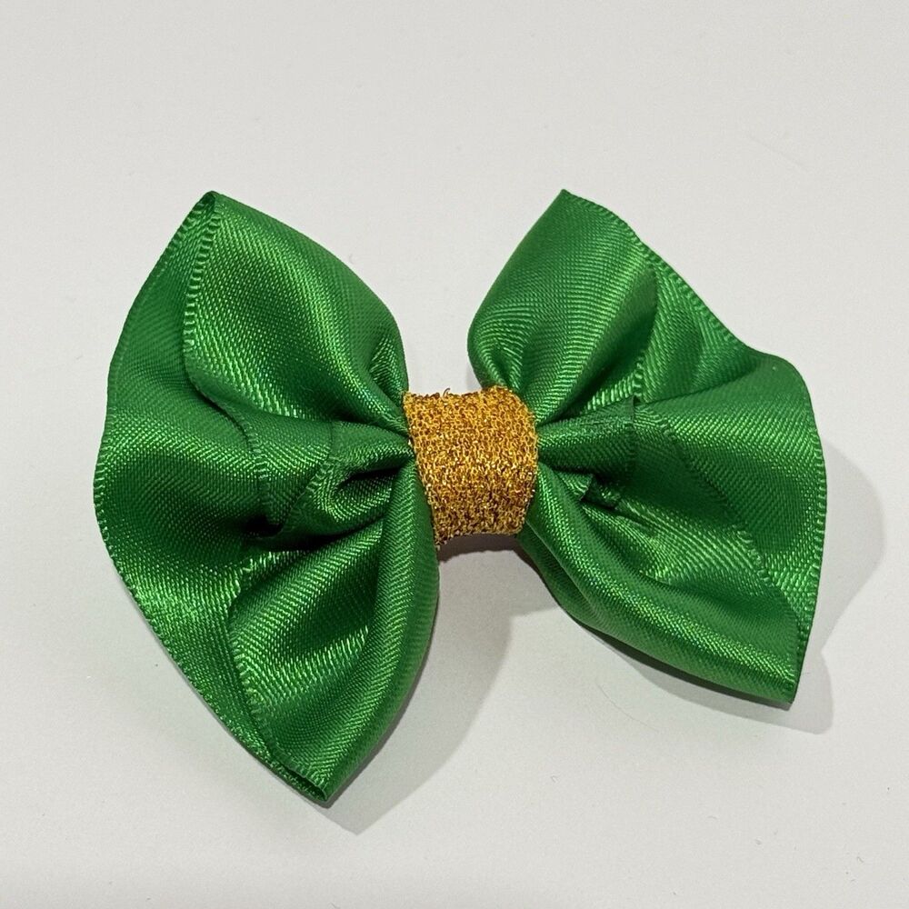 Hair Bow Set 2 Hairpin For Girls Green 2 Inch New - Picture 8 of 10